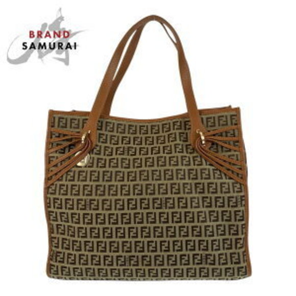 Fendi brown Leather Bag Zucchino Tote - Picture 1 of 9